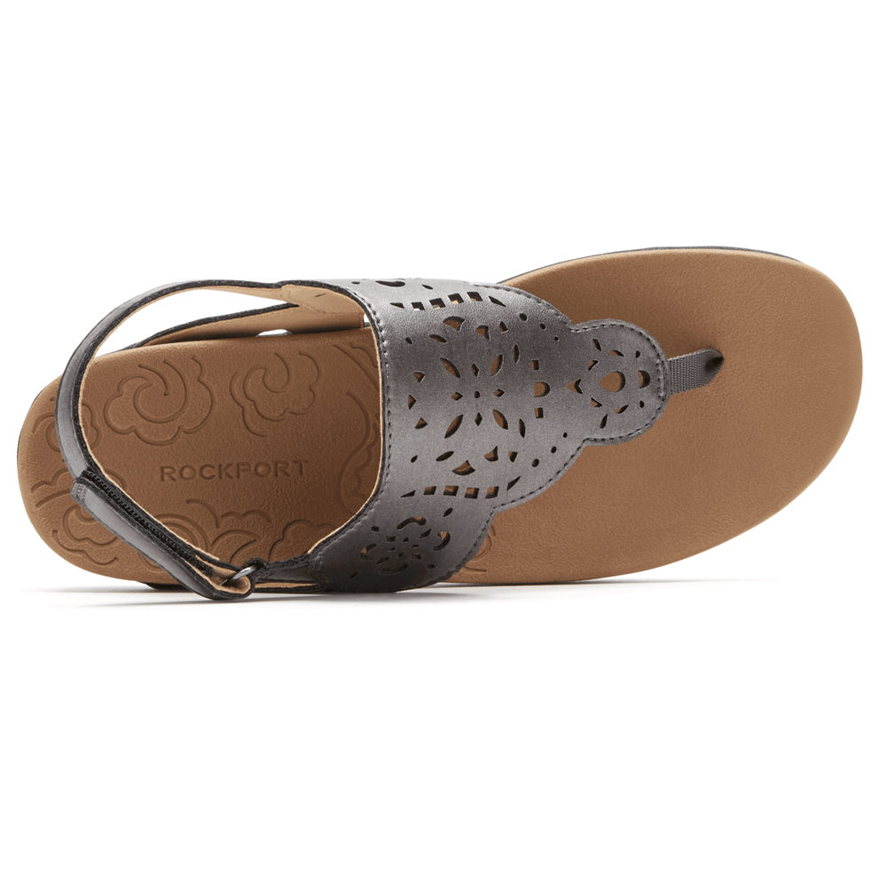 Rockport Sandals For Womens Grey - Ridge Circle Cutout Thong - YK8594017